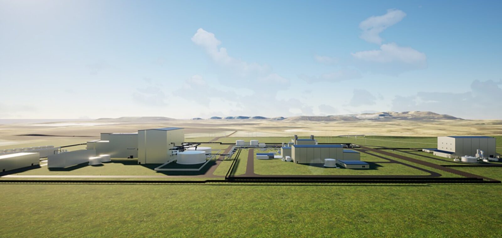 Rendering of the Natrium plant site on the Wyoming high plains