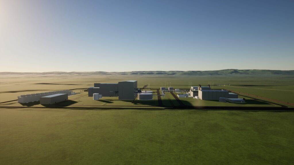 Rendering of the Natrium plant buildings and cooling infrastructure