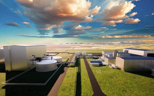 Rendering of Natrium plant with dramatic sky