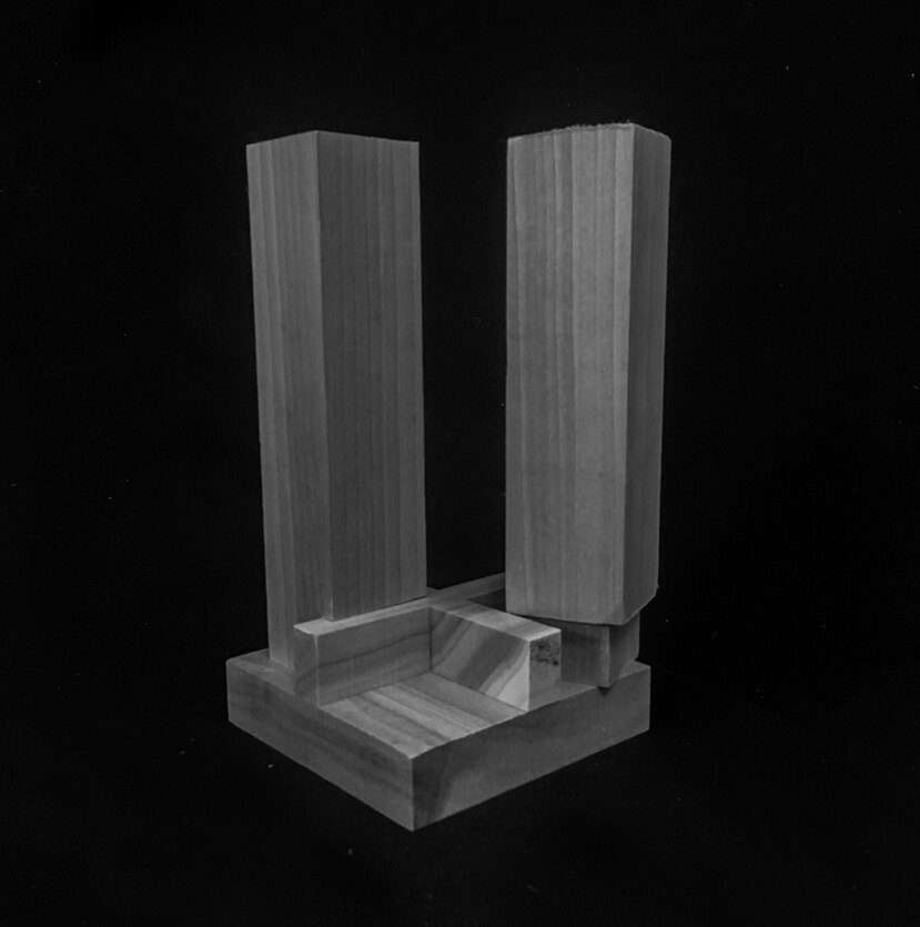 Wooden column-base connection model