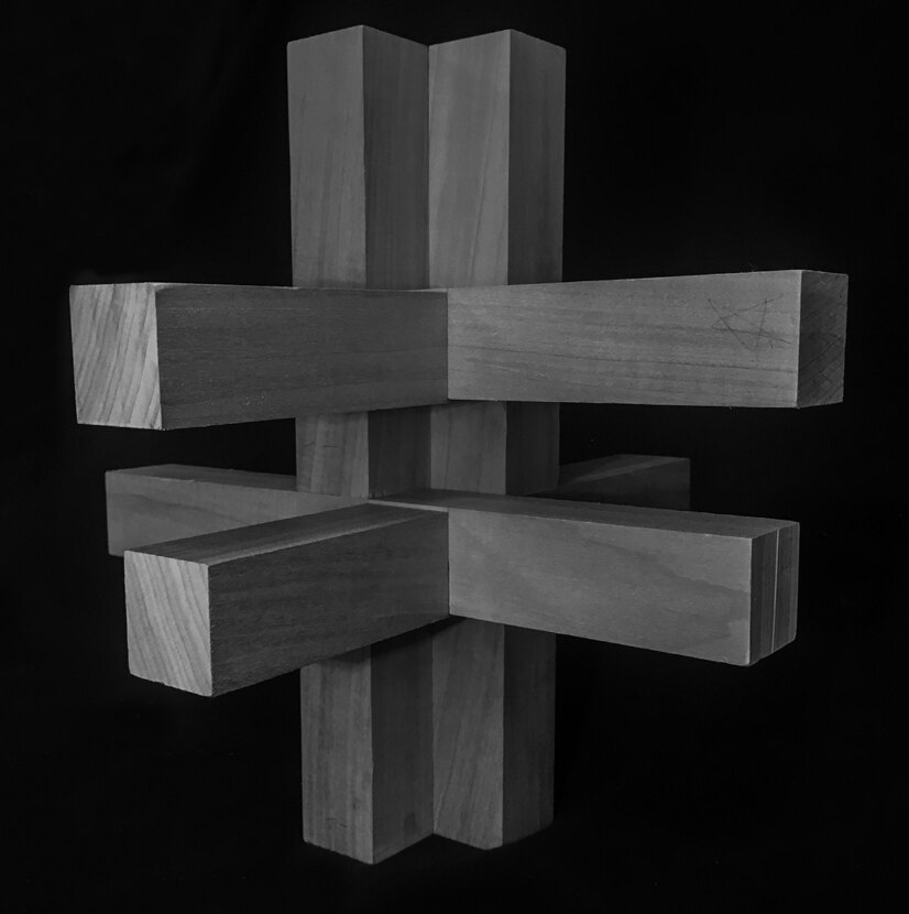 Wooden column-beam connection model with no adhesive