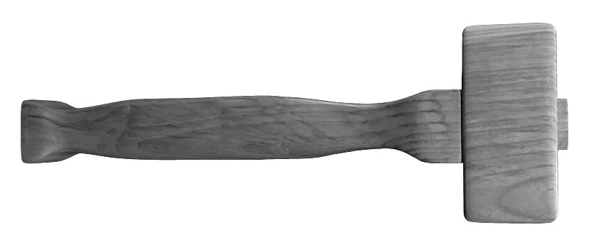 Hand-shaped wooden mallet