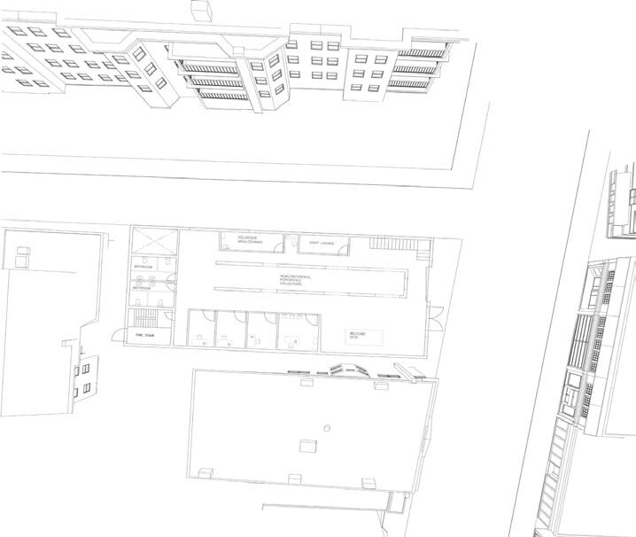 Floor plan drawings of the library