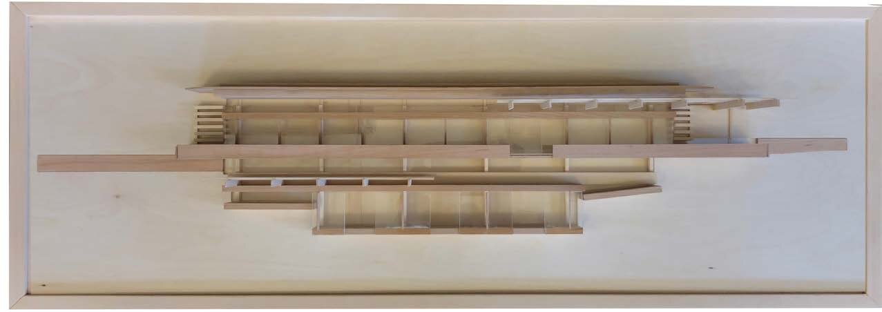 Second low relief facade study in wood