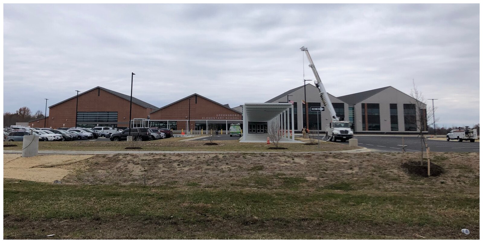 Photograph of Greensboro Elementary School across an open field